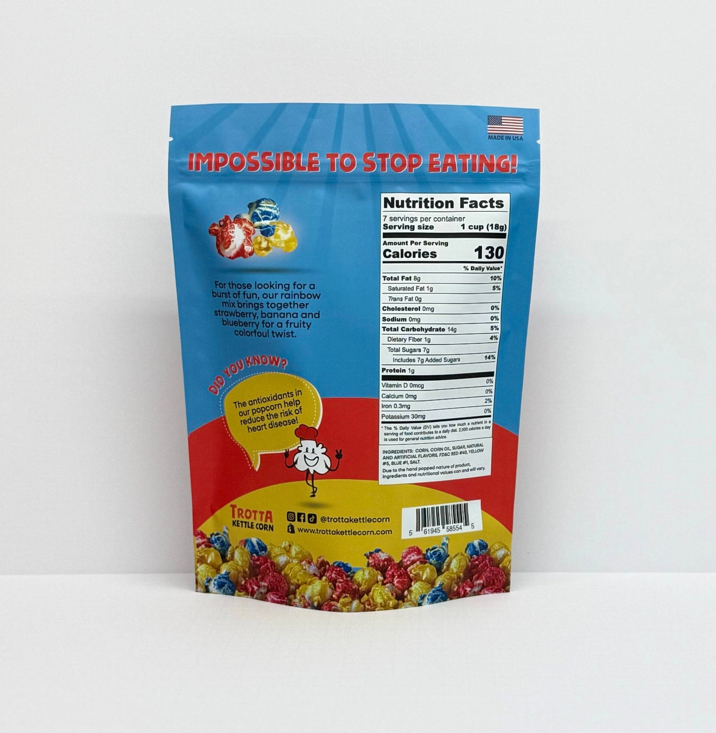 Trotta Kettle Corn Rainbow - BAG 150g (NEW SIZE)